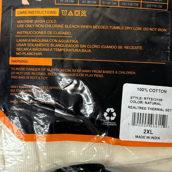 Realtree | Thermal Set | Real Comfort | Crewneck & Pant | Outdoors Wear Size 2XL - Picture 7 of 8